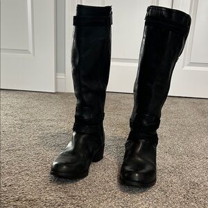 UGG Darcie Black Distressed Leather Knee-High Boots, size 8 (US)/39 (EU)